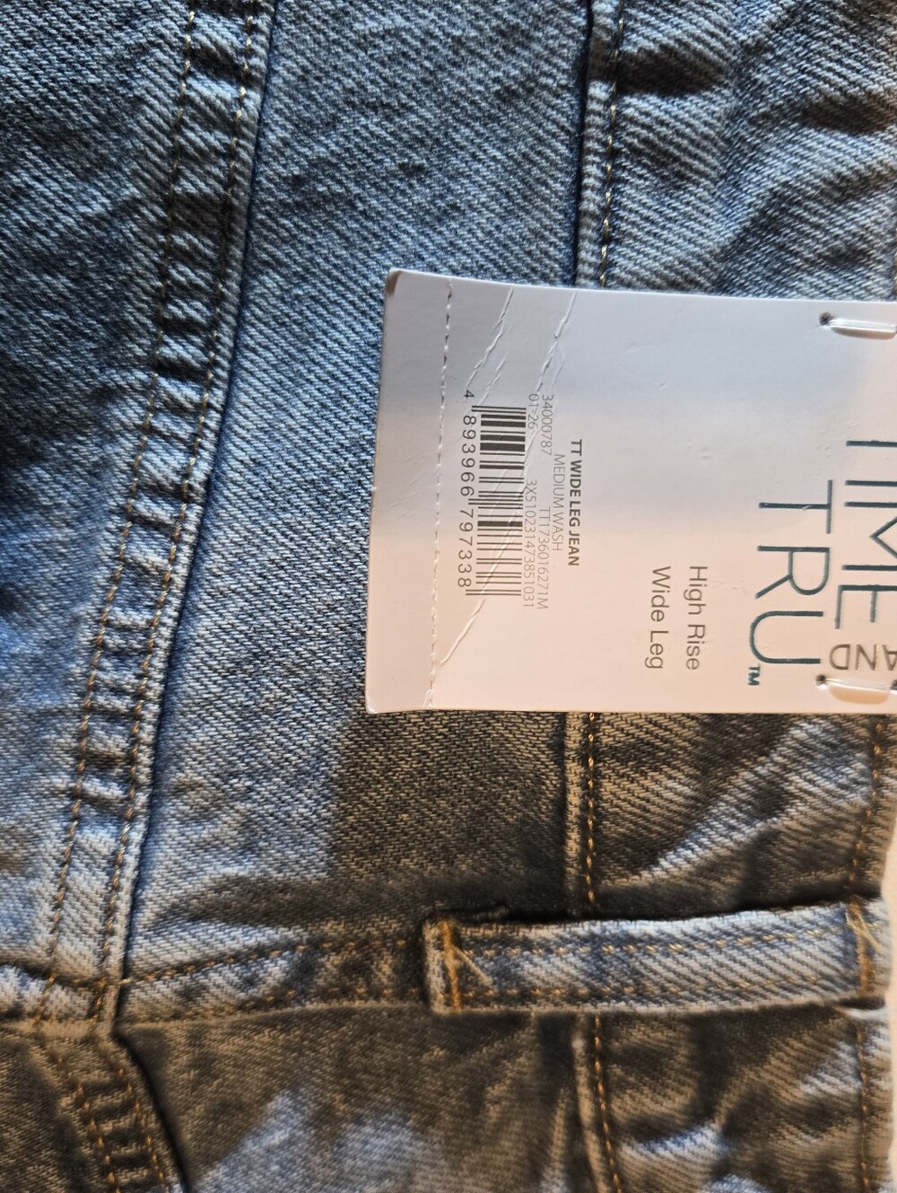 Time and Tru Light Blue Wide Leg Jeans - Picture 3 of 3